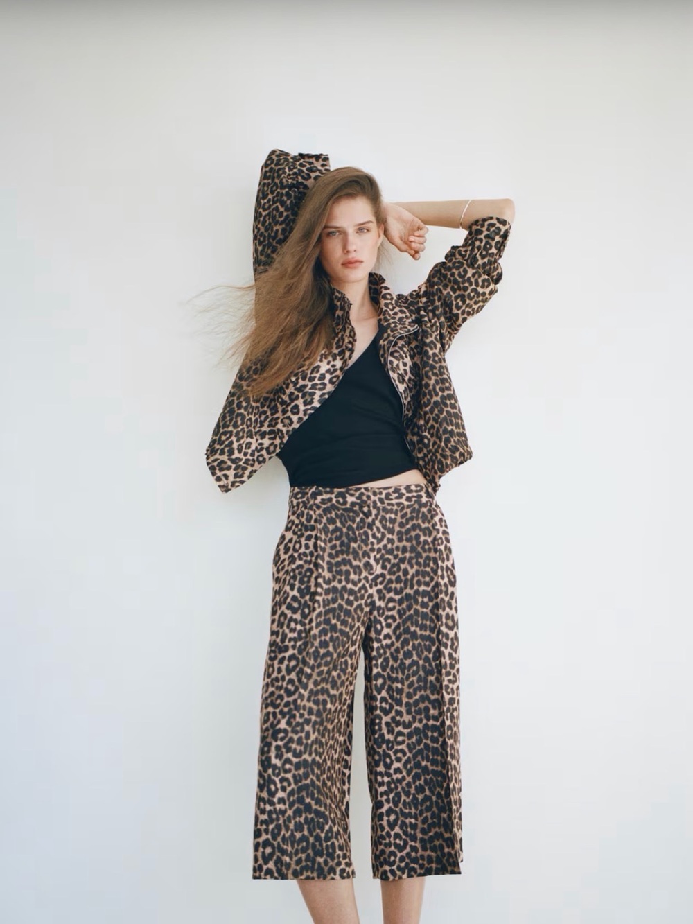 ISO - NOT FOR SALE! H&M Leopard Print Cropped Wide-Leg Pants - Brown/Black